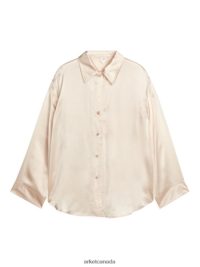 ARKET Clothing 4L826J528 Off White Silk Shirt Women