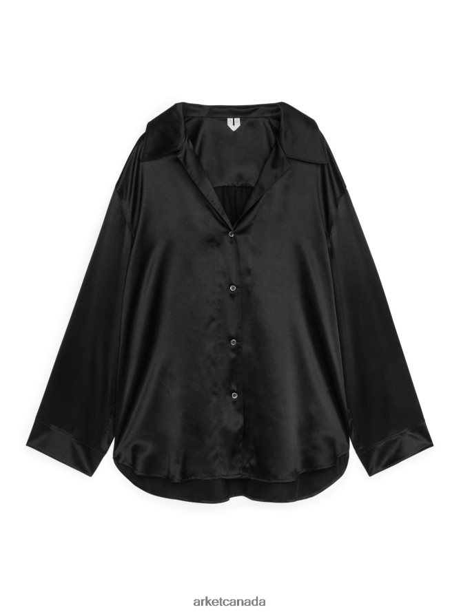 ARKET Clothing 4L826J530 Black Silk Shirt Women