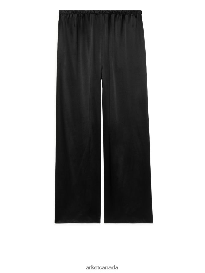ARKET Clothing 4L826J531 Black Silk Trousers Women