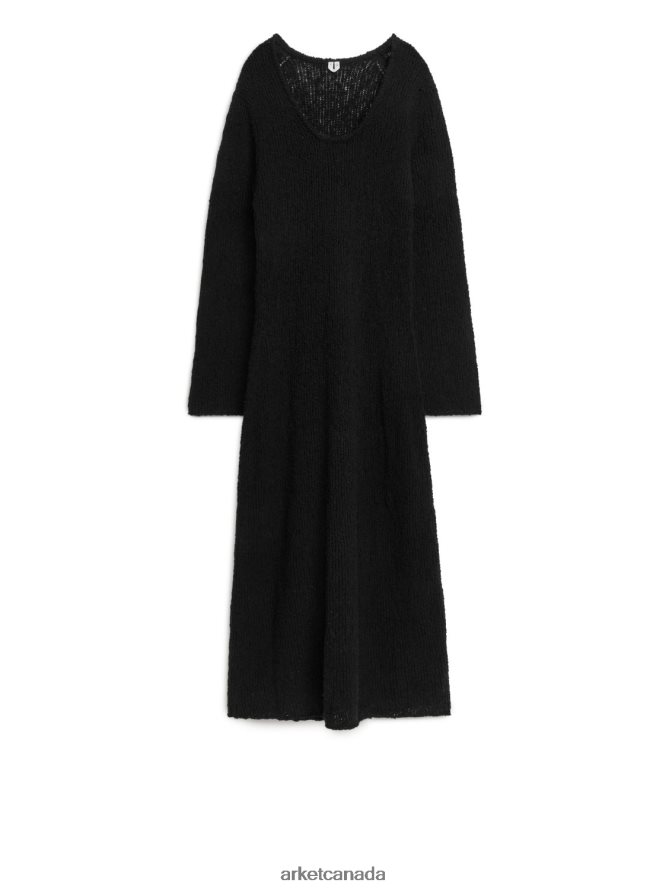 ARKET Clothing 4L826J80 Black Boucle Maxi Dress Women