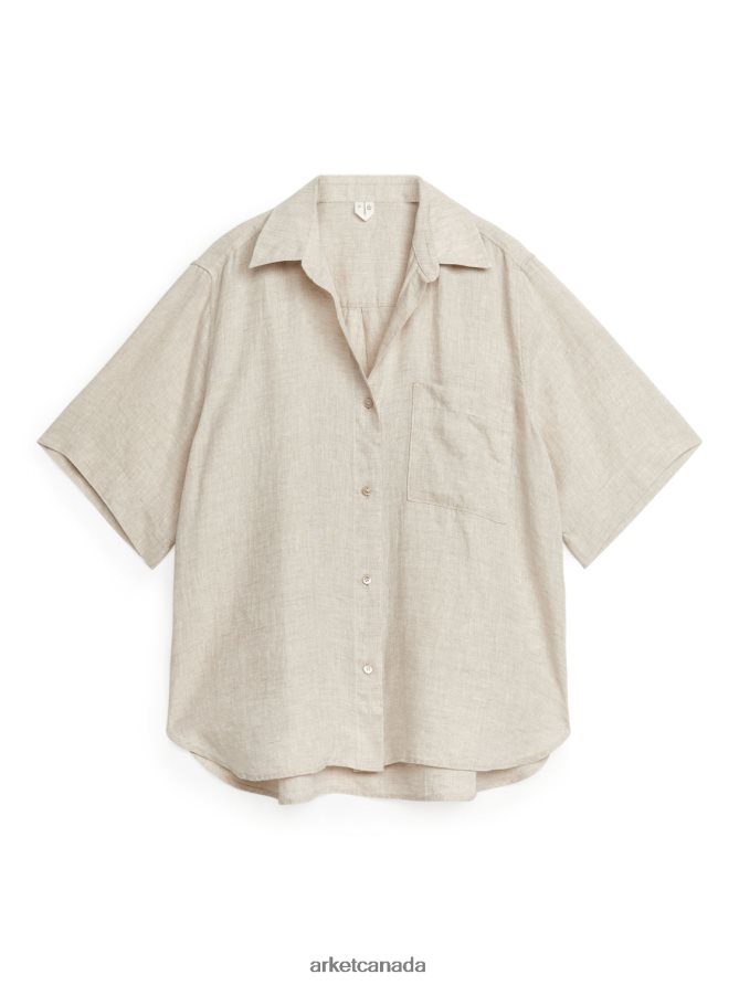 ARKET Clothing 4L826J17 Undyed Linen Resort Shirt Women