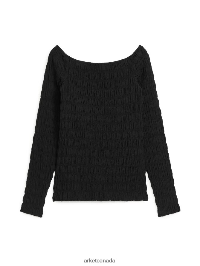 ARKET Clothing 4L826J22 Black Long Sleeve Smock Top Women