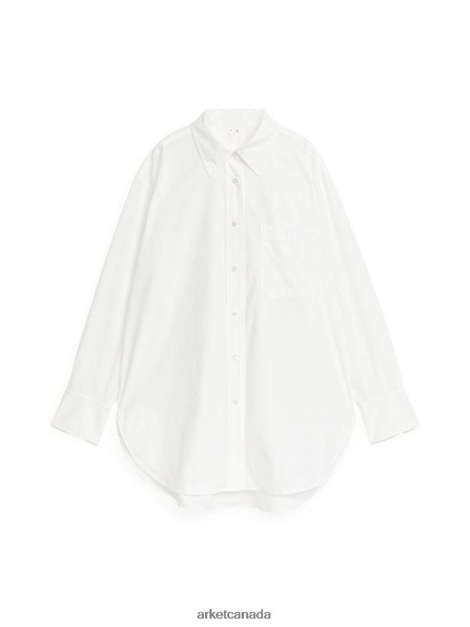 ARKET Clothing 4L826J23 White Poplin Shirt Women