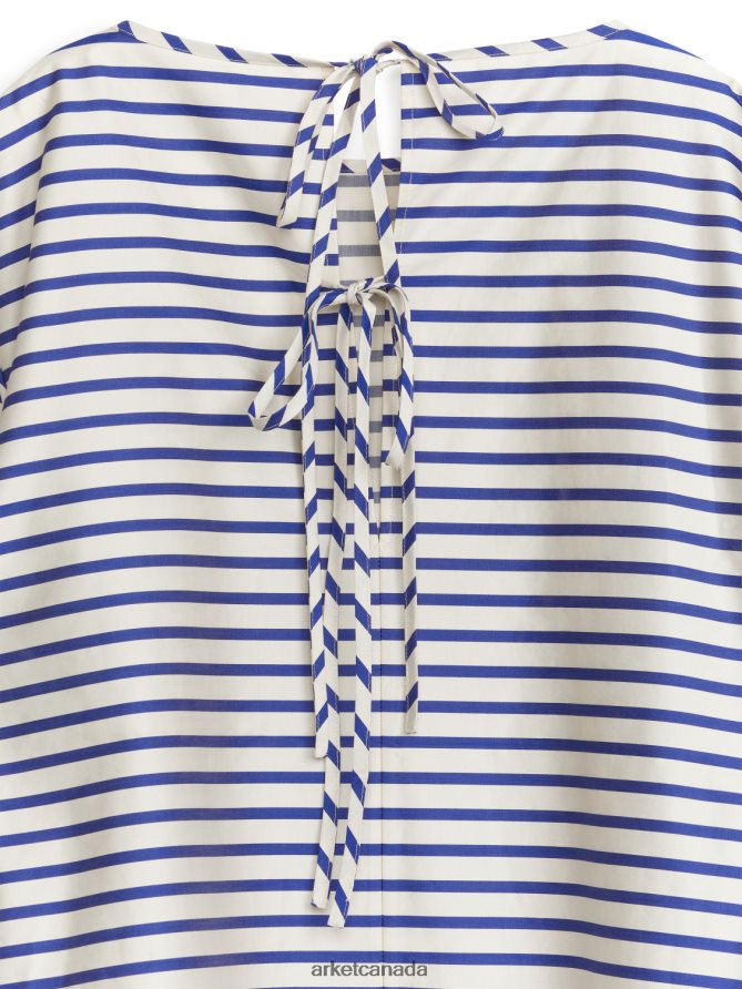 ARKET Clothing 4L826J338 Blue/White Tie-Back Top Women