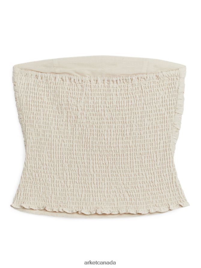ARKET Clothing 4L826J34 Off White Pleated Tube Top Women