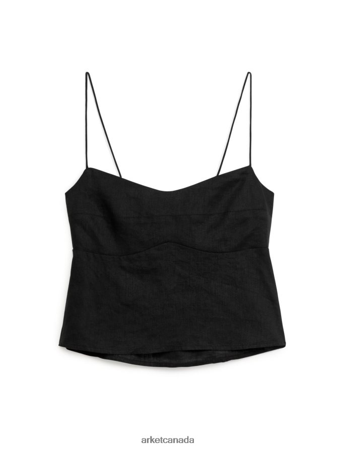 ARKET Clothing 4L826J38 Black Back-Tie Strap Top Women