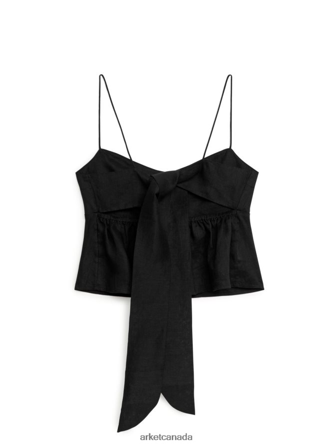 ARKET Clothing 4L826J38 Black Back-Tie Strap Top Women