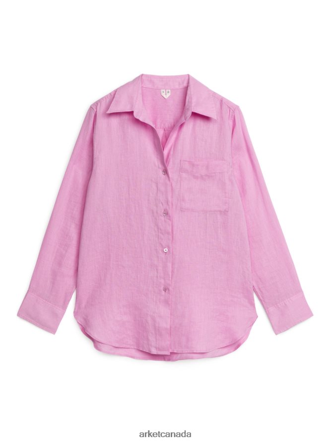 ARKET Clothing 4L826J39 Pink Linen Shirt Women