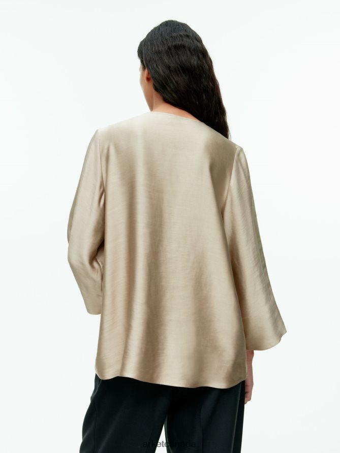 ARKET Clothing 4L826J45 Beige Linen Blend Blouse Women