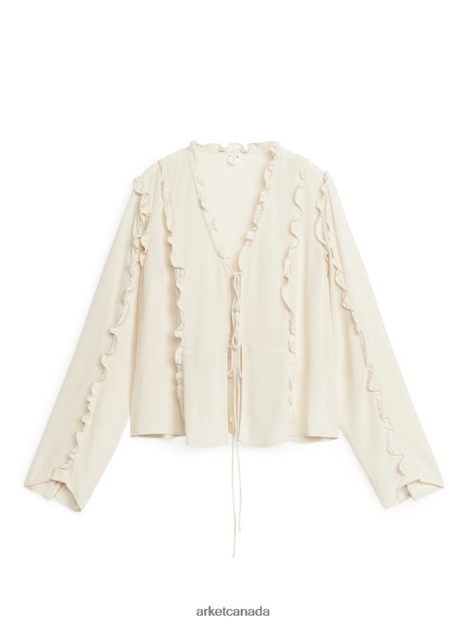 ARKET Clothing 4L826J4 Off White Frill Blouse Women