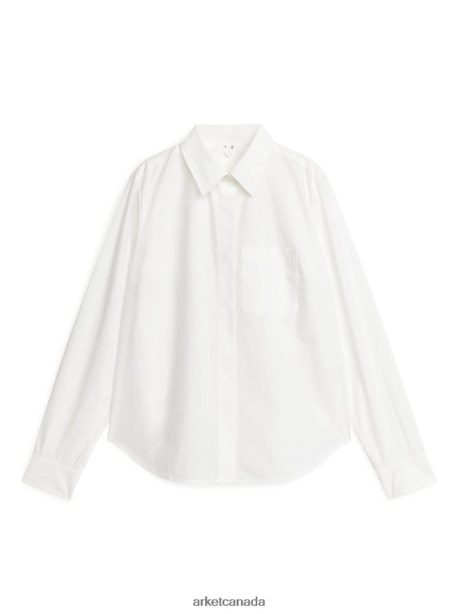 ARKET Clothing 4L826J56 White Poplin Shirt Women