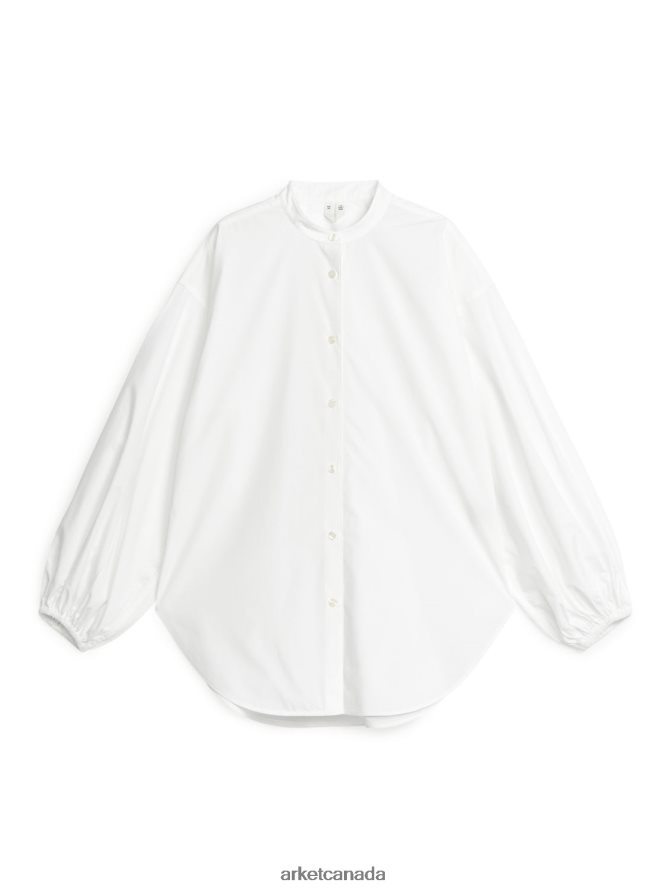 ARKET Clothing 4L826J58 White Poplin Shirt Women