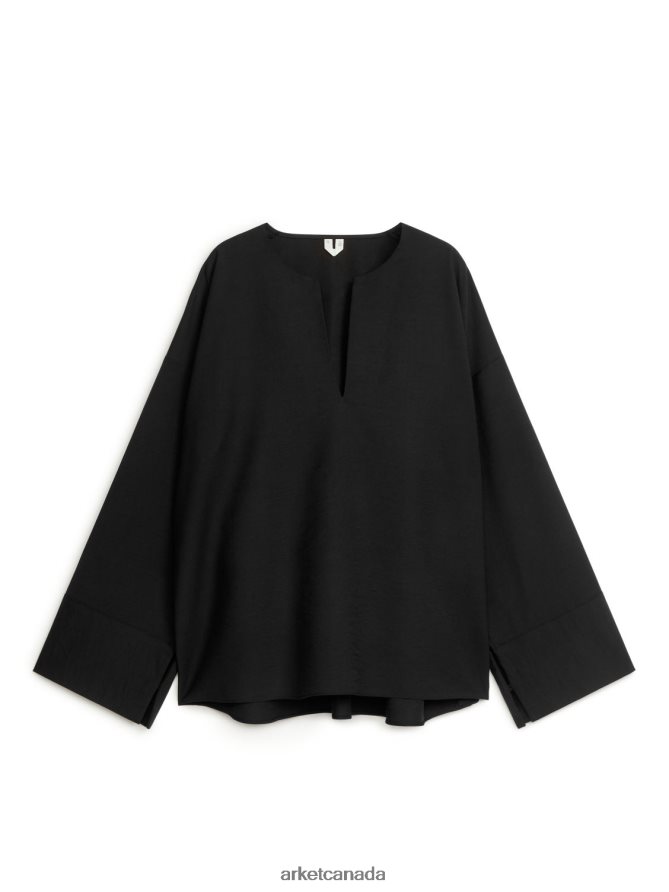 ARKET Clothing 4L826J61 Black V-Neck Blouse Women