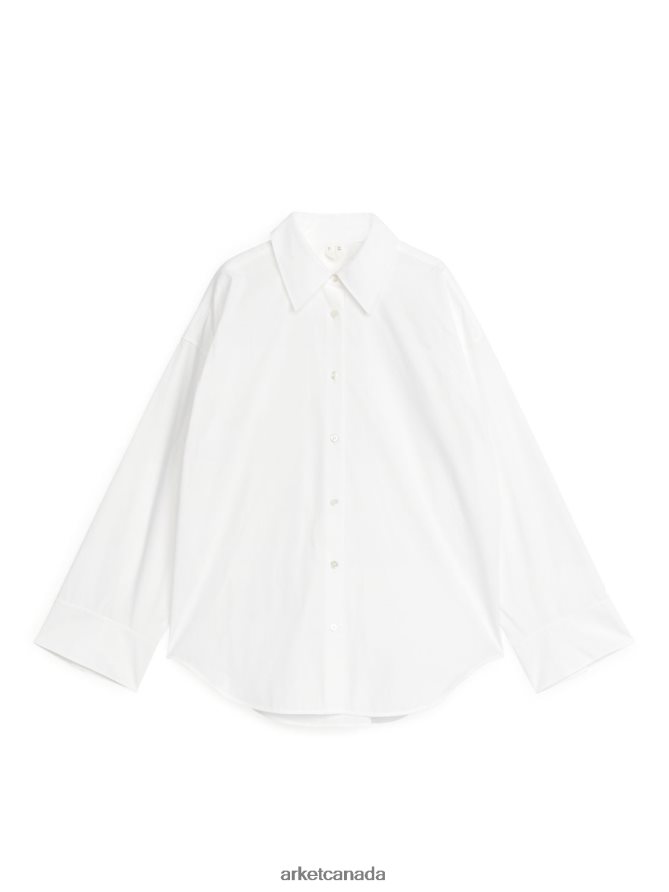 ARKET Clothing 4L826J65 White Relaxed Poplin Shirt Women