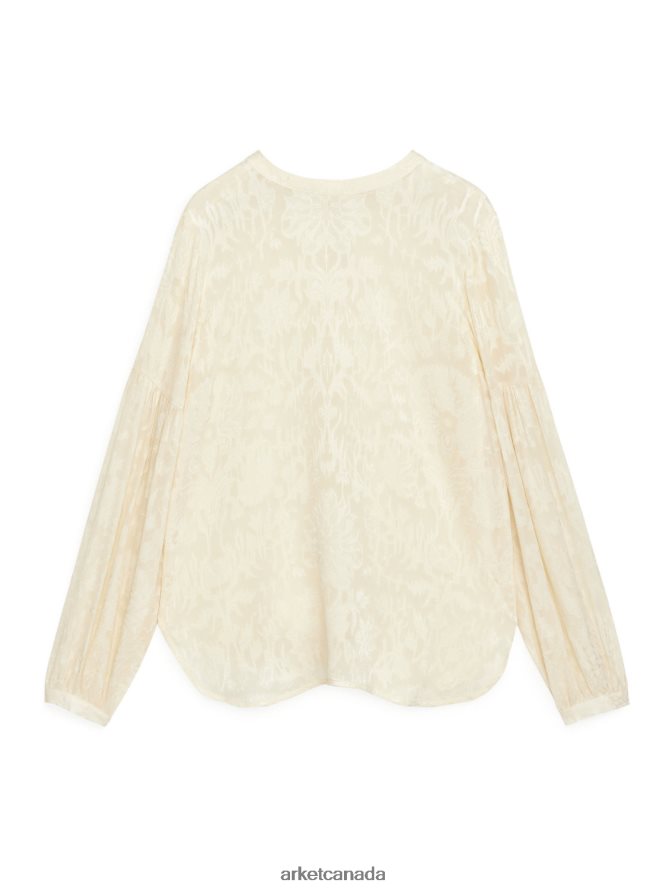 ARKET Clothing 4L826J68 Off White Floral Jacquard Blouse Women