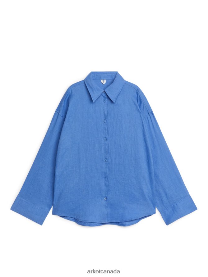 ARKET Clothing 4L826J8 Blue Linen Shirt Women