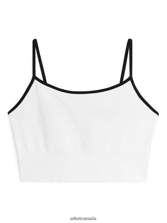 ARKET Clothing 4L826J503 White/Black Seamless Yoga Bra Women