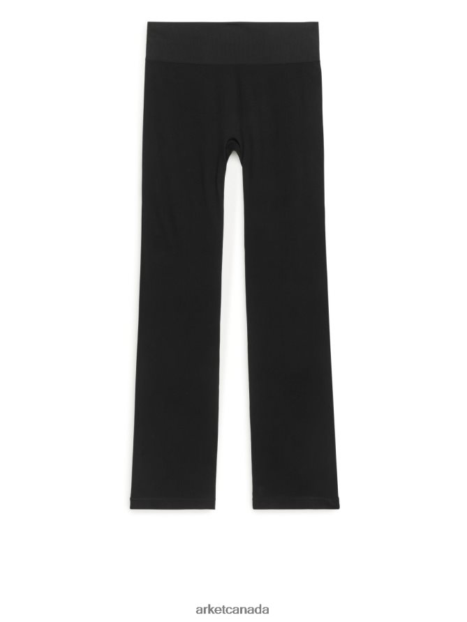 ARKET Clothing 4L826J506 Black Flared Seamless Rib Leggings Women