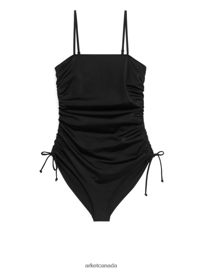 ARKET Clothing 4L826J582 Black Ruched Swimsuit Women