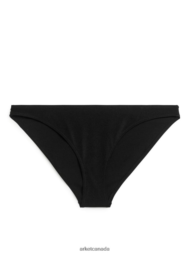 ARKET Clothing 4L826J587 Black Low Waist Shiny Bikini Bottom Women