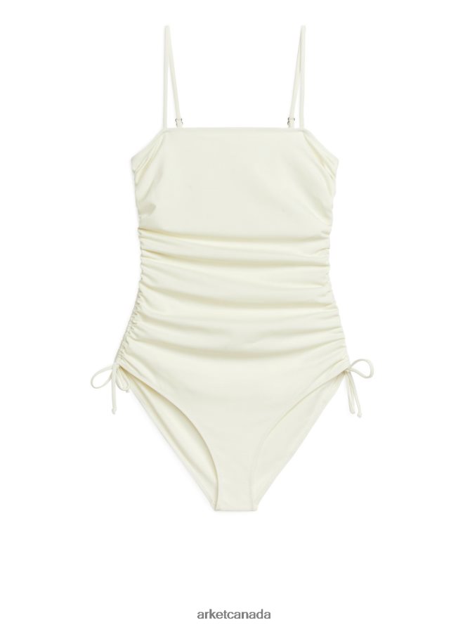 ARKET Clothing 4L826J588 White Ruched Swimsuit Women