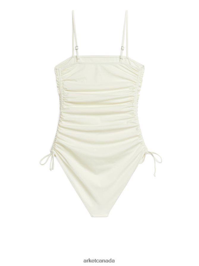 ARKET Clothing 4L826J588 White Ruched Swimsuit Women