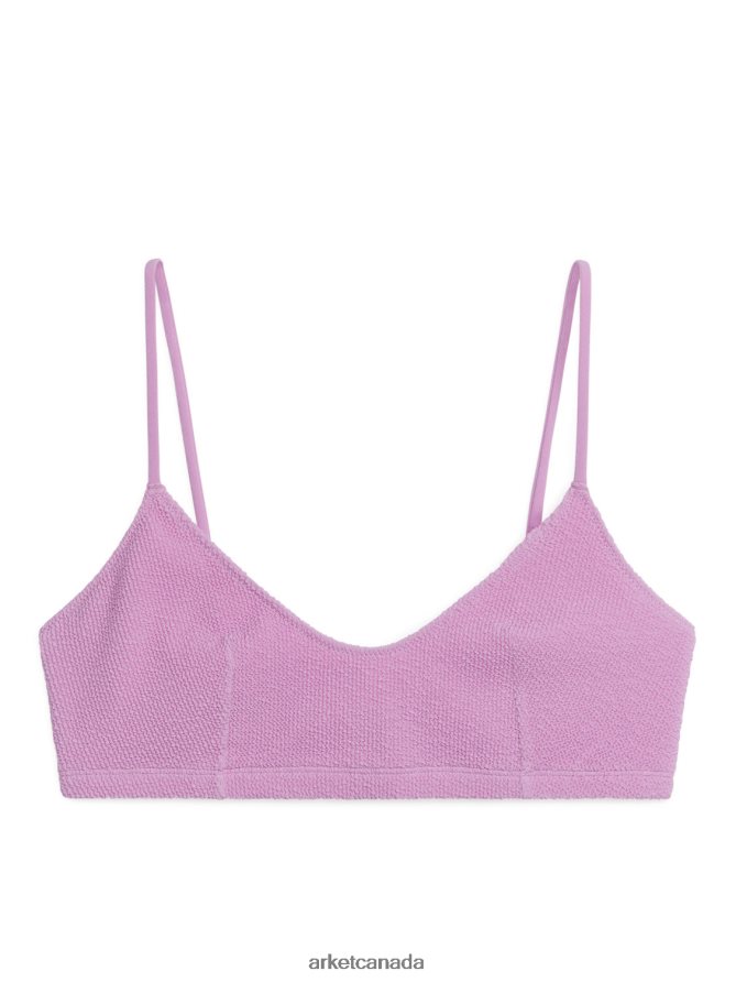 ARKET Clothing 4L826J589 Pink Crinkle Bikini Top Women
