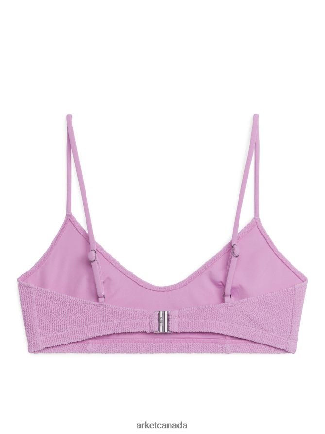 ARKET Clothing 4L826J589 Pink Crinkle Bikini Top Women