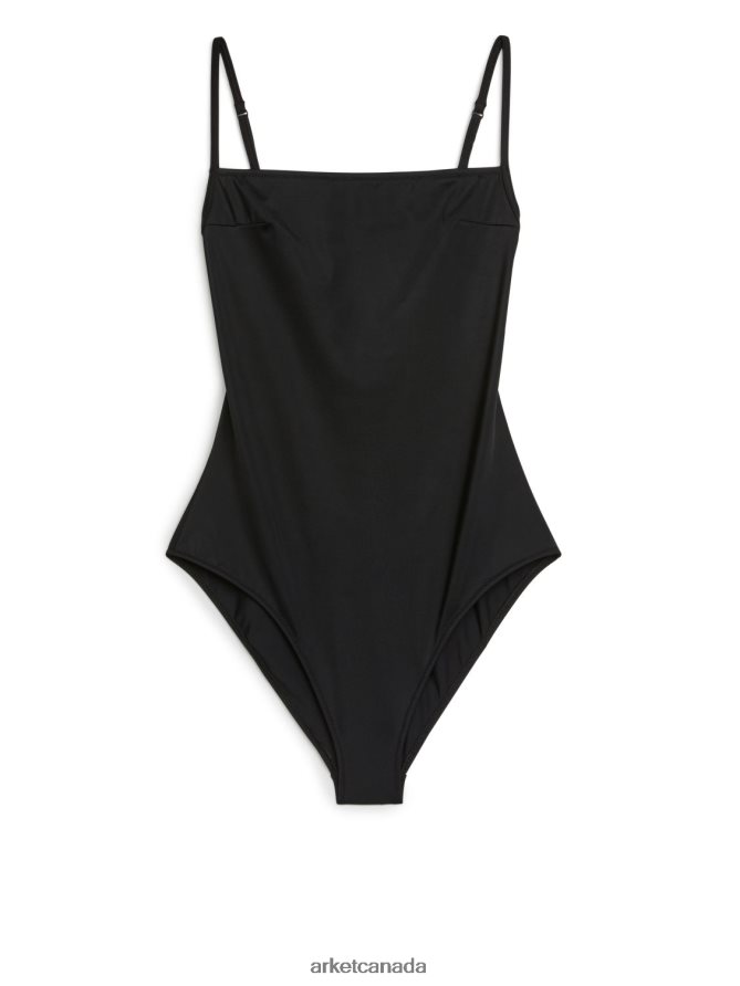 ARKET Clothing 4L826J591 Black Square-Neck Swimsuit Women