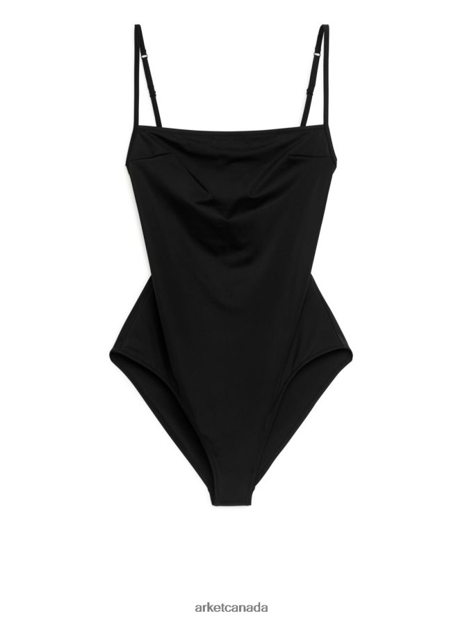 ARKET Clothing 4L826J591 Black Square-Neck Swimsuit Women