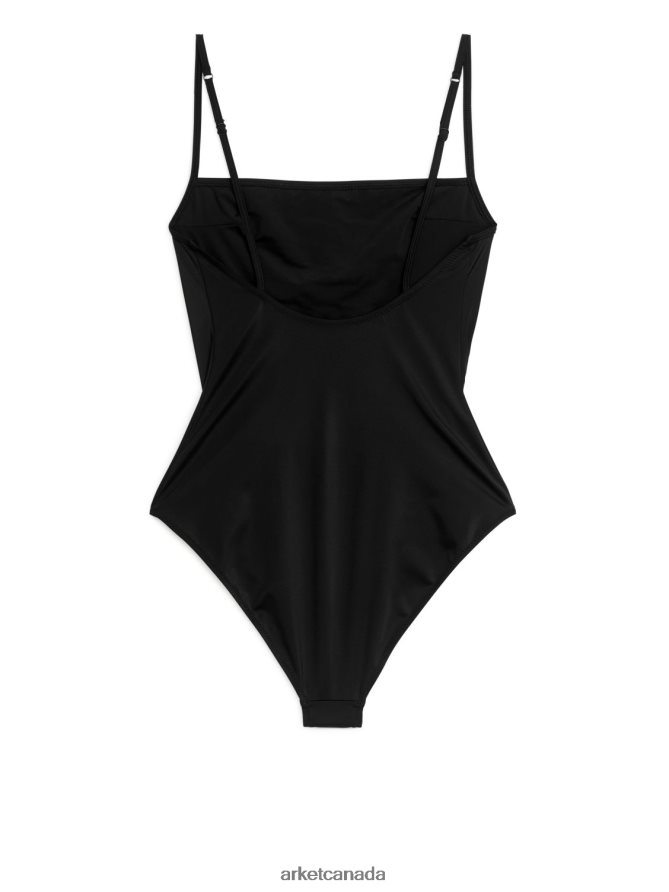 ARKET Clothing 4L826J591 Black Square-Neck Swimsuit Women