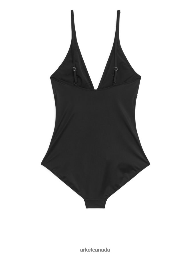 ARKET Clothing 4L826J592 Black V-Neck Swimsuit Women