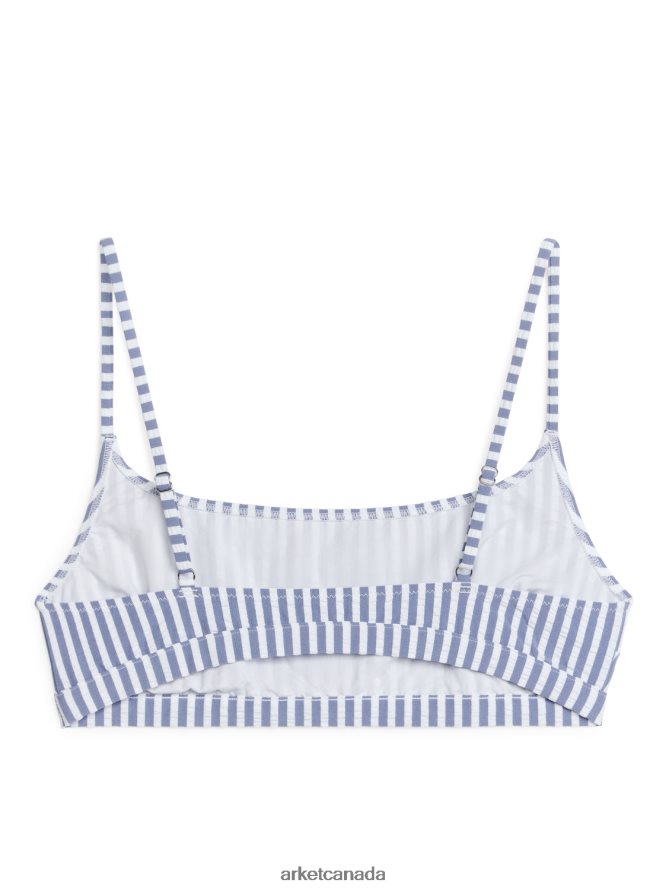 ARKET Clothing 4L826J593 Blue/White Seersucker Bikini Top Women