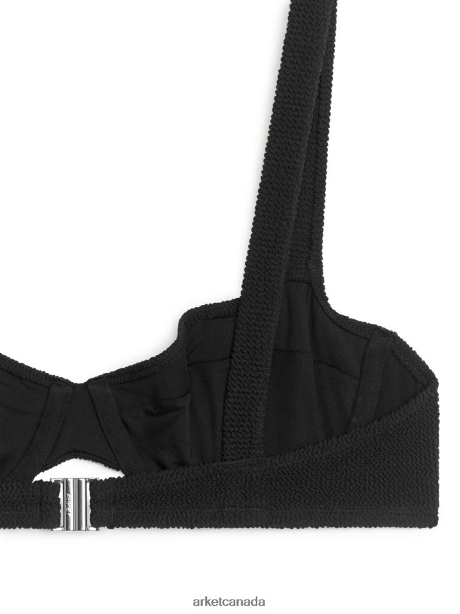 ARKET Clothing 4L826J594 Black Crinkle Wired Bikini Top Women