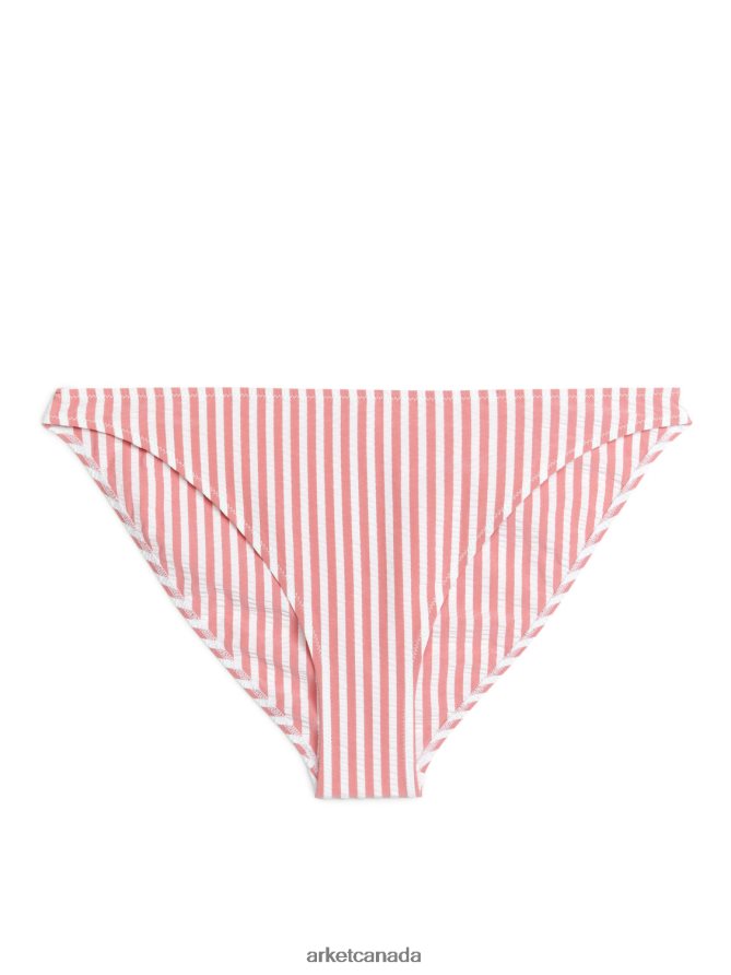 ARKET Clothing 4L826J601 Red/White Seersucker Bikini Bottom Women