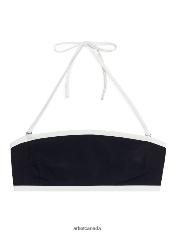 ARKET Clothing 4L826J602 Black/White Halterneck Bikini Top Women