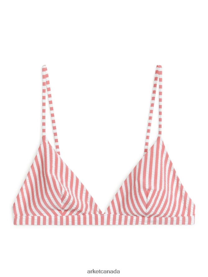 ARKET Clothing 4L826J603 Red/White Seersucker Bikini Top Women