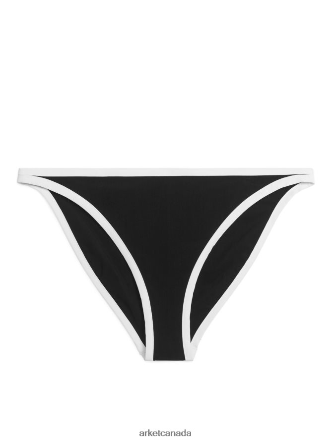 ARKET Clothing 4L826J607 Black/White Contrast Binding Bikini Bottom Women