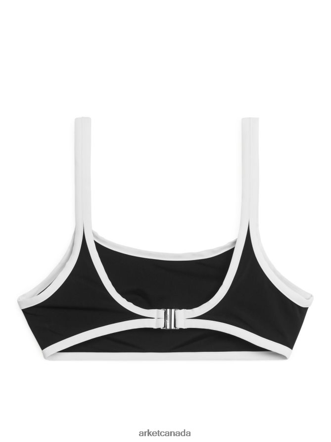 ARKET Clothing 4L826J608 Black/White Contrast Bikini Top Women