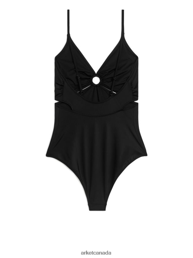 ARKET Clothing 4L826J612 Black Cut-Out Detailed Swimsuit Women