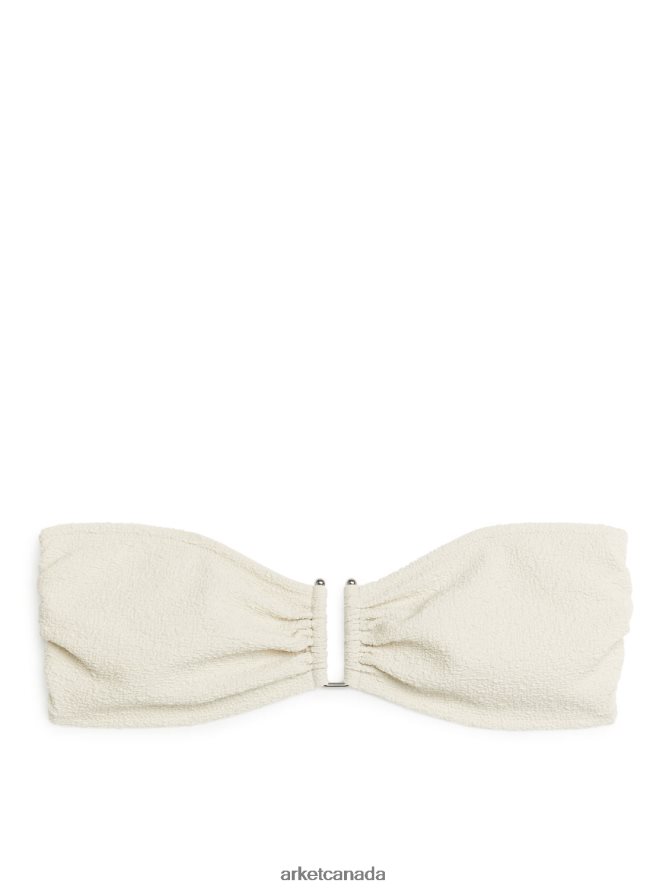 ARKET Clothing 4L826J613 Off White Textured Bandeau Bikini Top Women