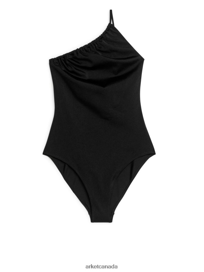 ARKET Clothing 4L826J620 Black One-Shoulder Swimsuit Women