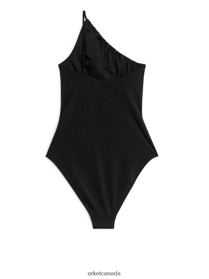 ARKET Clothing 4L826J620 Black One-Shoulder Swimsuit Women