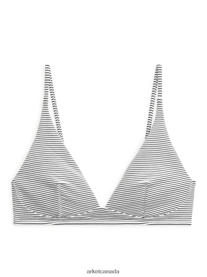 ARKET Clothing 4L826J625 White/Blue Striped Bikini Top Women