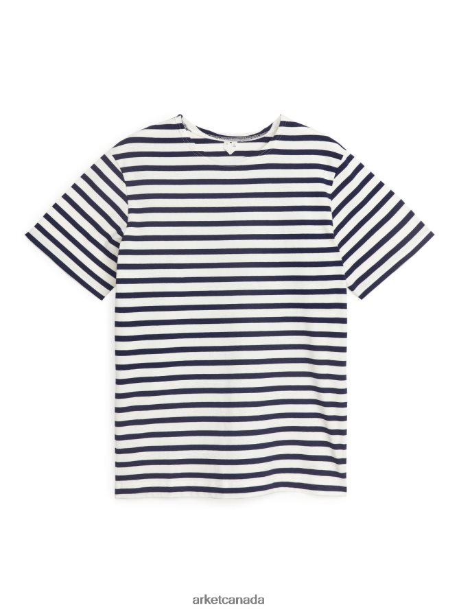 ARKET Clothing 4L826J1001 Dark Blue/White Heavyweight T-Shirt Women