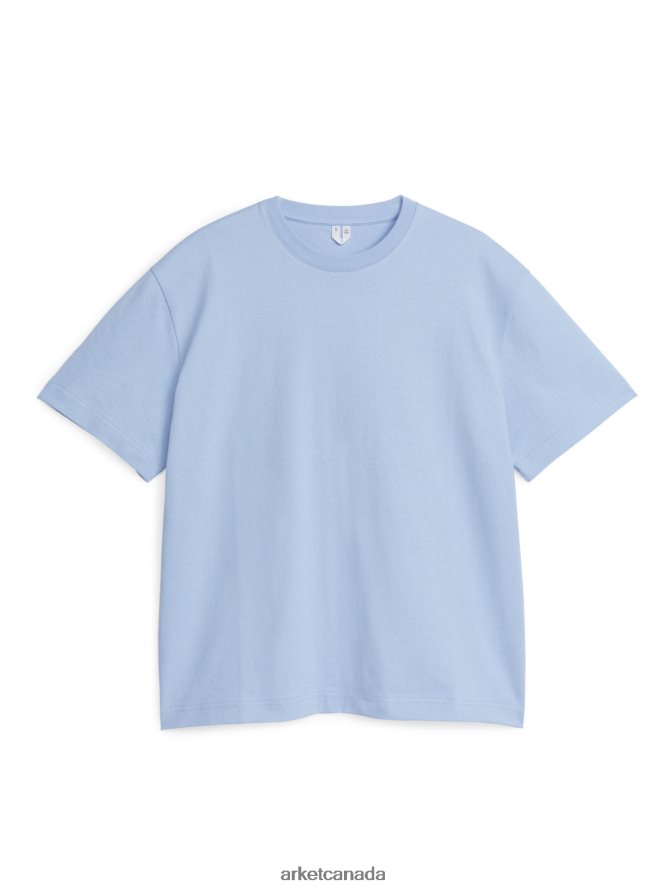 ARKET Clothing 4L826J1006 Light Blue Oversized Heavyweight T-shirt Women