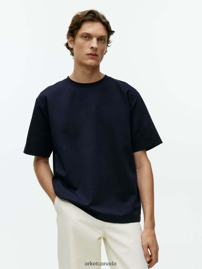 ARKET Clothing 4L826J1009 Dark Blue Interlock T-shirt Women