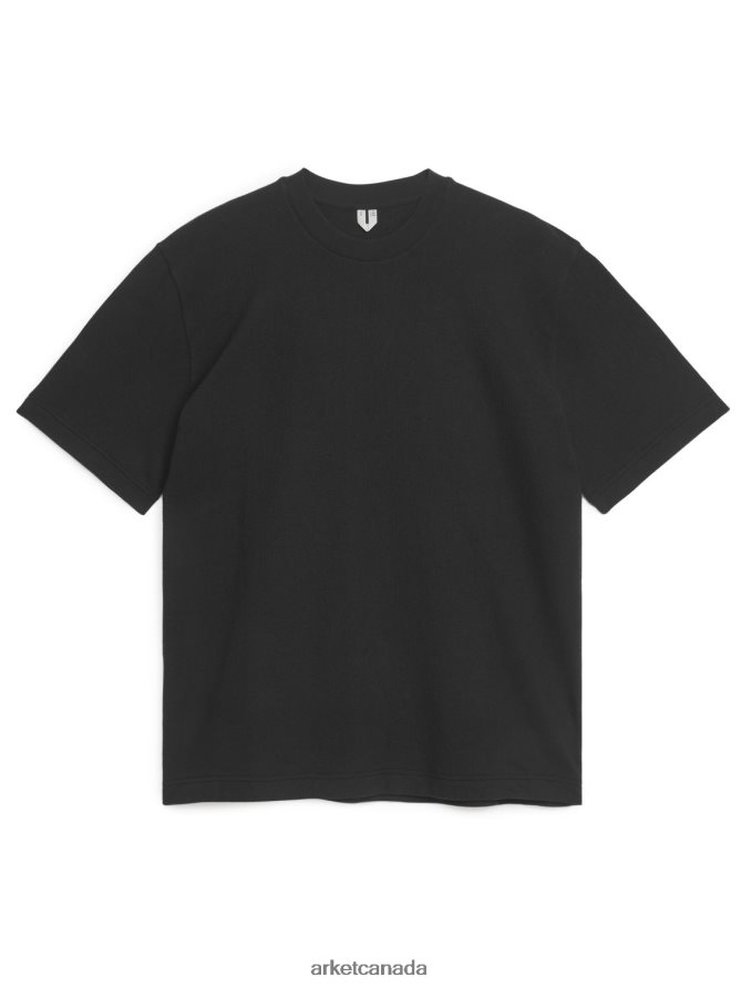 ARKET Clothing 4L826J1011 Washed Black Boucle Jersey T-Shirt Women