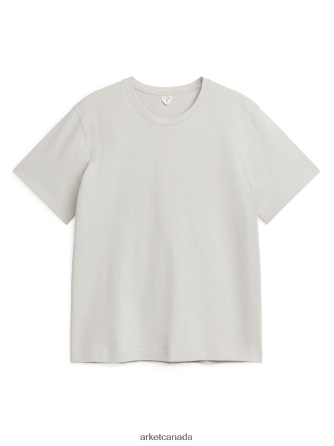 ARKET Clothing 4L826J1023 Light Grey Heavyweight T-Shirt Women