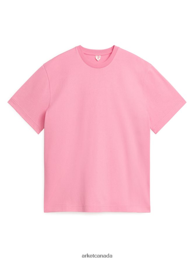 ARKET Clothing 4L826J1026 Pink Oversized Heavyweight T-shirt Women